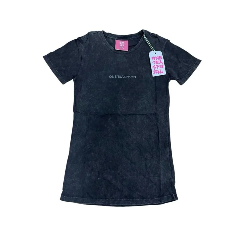 One Teaspoon Organic Fitted Logo Tee Acid Black Size Xs Nwt — image 5 of 8